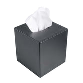 Black Leatherette Tissue Box Cover